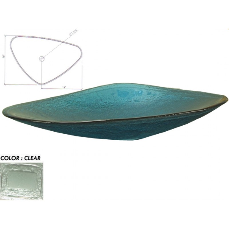 Modern Triangular Glass Vessel Sink - Clear