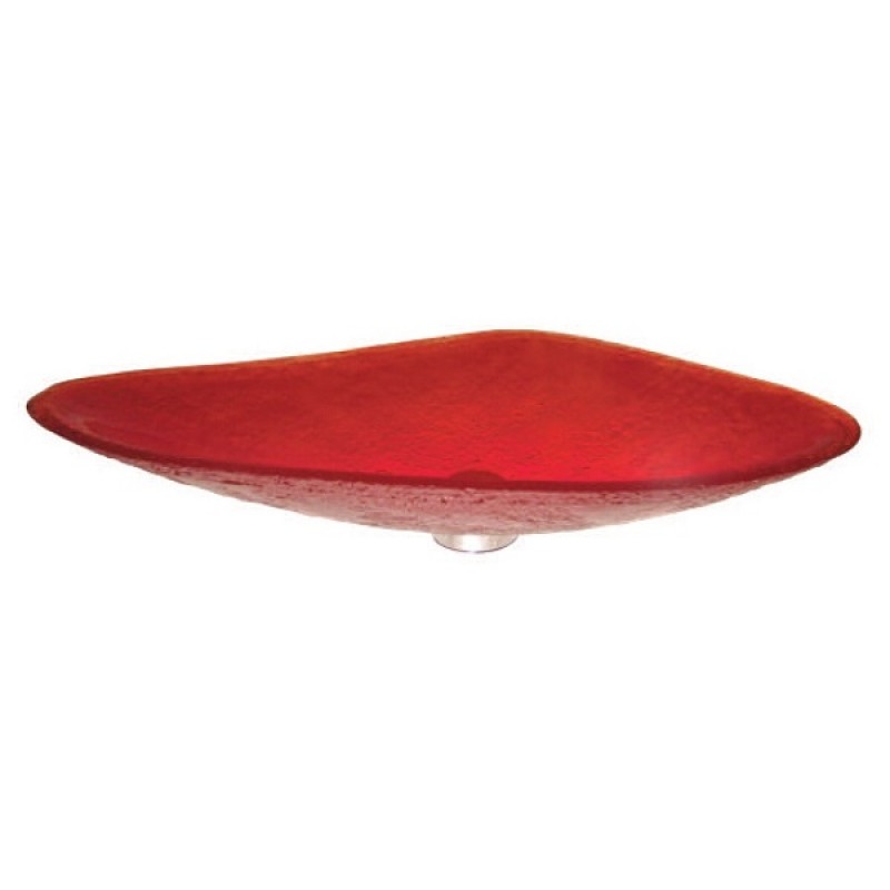Modern Triangular Glass Vessel Sink - Artistic Red