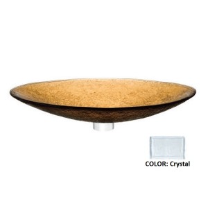Elongated Modern Oval Glass Vessel Sink - Crystal