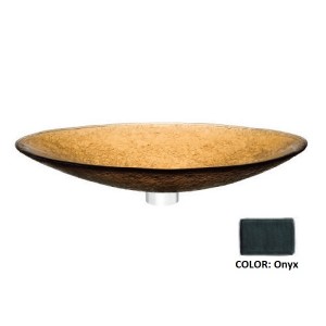 Elongated Modern Oval Glass Vessel Sink - Onyx