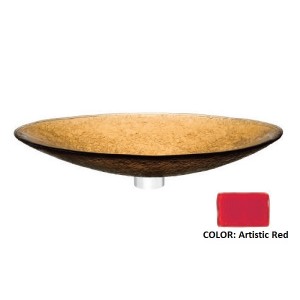 Elongated Modern Oval Glass Vessel Sink - Red