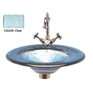 Round Glass Drop-in Sink - Clear