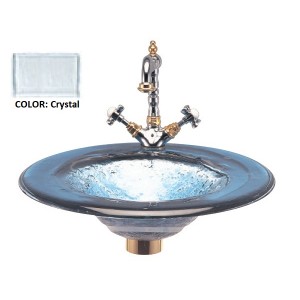 Round Glass Drop-in Sink - Crystal