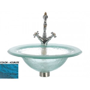 Round Drop In Glass Sink With Oval Basin - Azurlit...