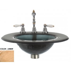 Oval Drop In Glass Sink - Amber