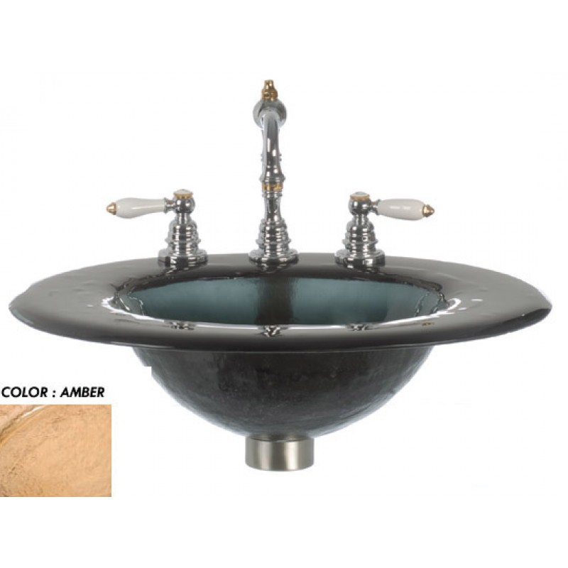 Oval Drop In Glass Sink - Amber