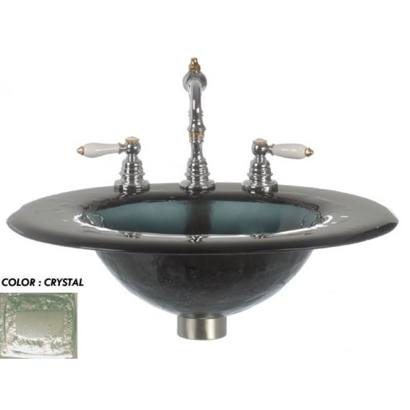 Oval Drop In Glass Sink - Crystal