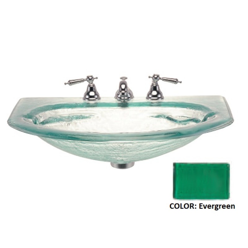 Glass Semi-Cassa Vessel Sink - Evergreen