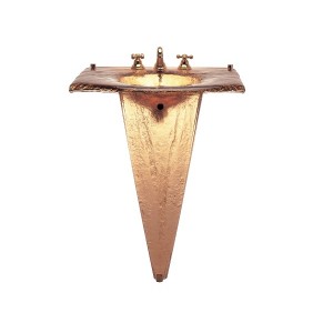 Large Glass Sink on Large Pedestal - Amber