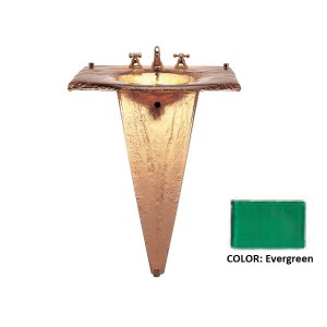 Large Glass Sink on Large Pedestal - Evergreen