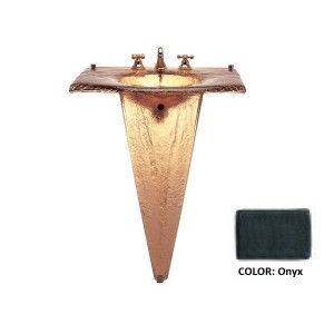 Large Glass Sink on Large Pedestal - Onyx