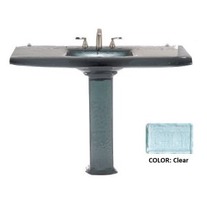Euro Large Square Glass Sink on Square Pedestal - ...