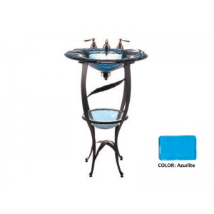 Charlotte Wrought Iron Vanity with Deco Sink - Azu...
