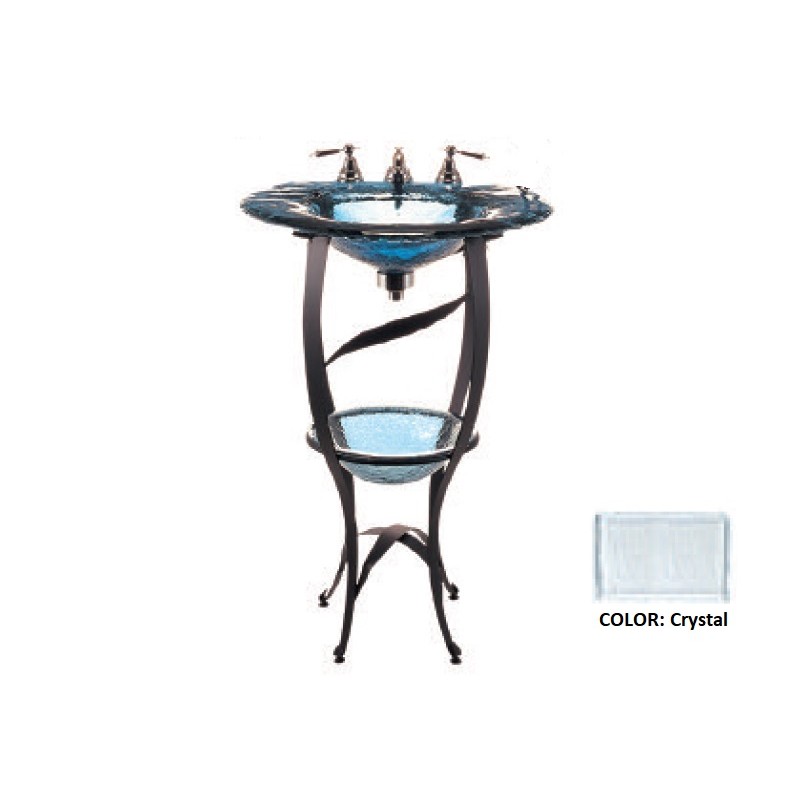 Charlotte Wrought Iron Vanity with Deco Sink - Crystal