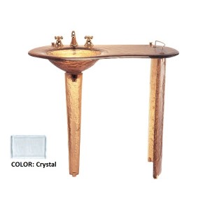 Round Glass Sink (Left) on Small Pedestal with Cou...