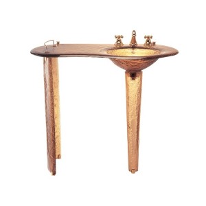 Round Glass Sink (Right) on Small Pedestal with Co...