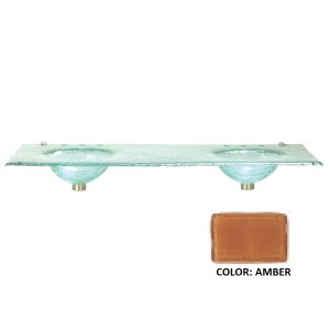 60" Glass Top With Double Vessel Sinks - Ambe...