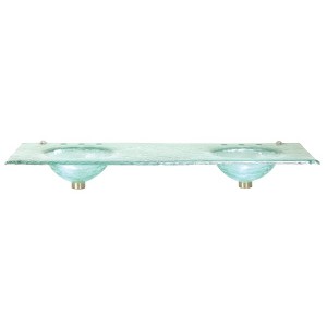 60" Glass Top With Double Vessel Sinks - Clea...