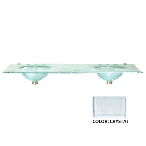 60" Glass Top With Double Vessel Sinks - Crys...