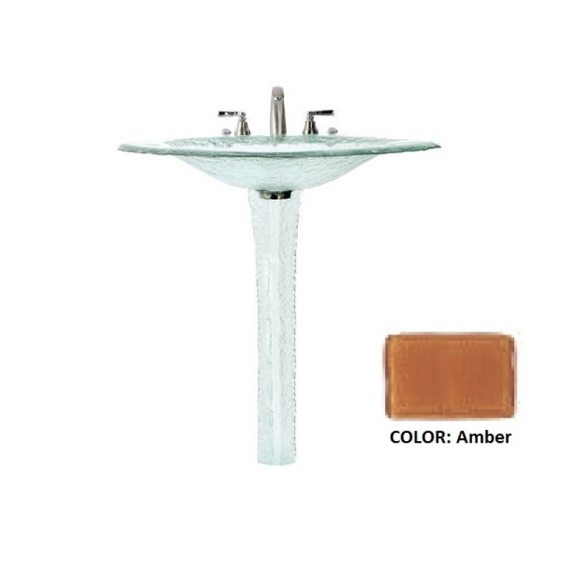 Large Glass Sink on Pedestal - Amber