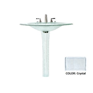 Large Glass Sink on Pedestal - Crystal