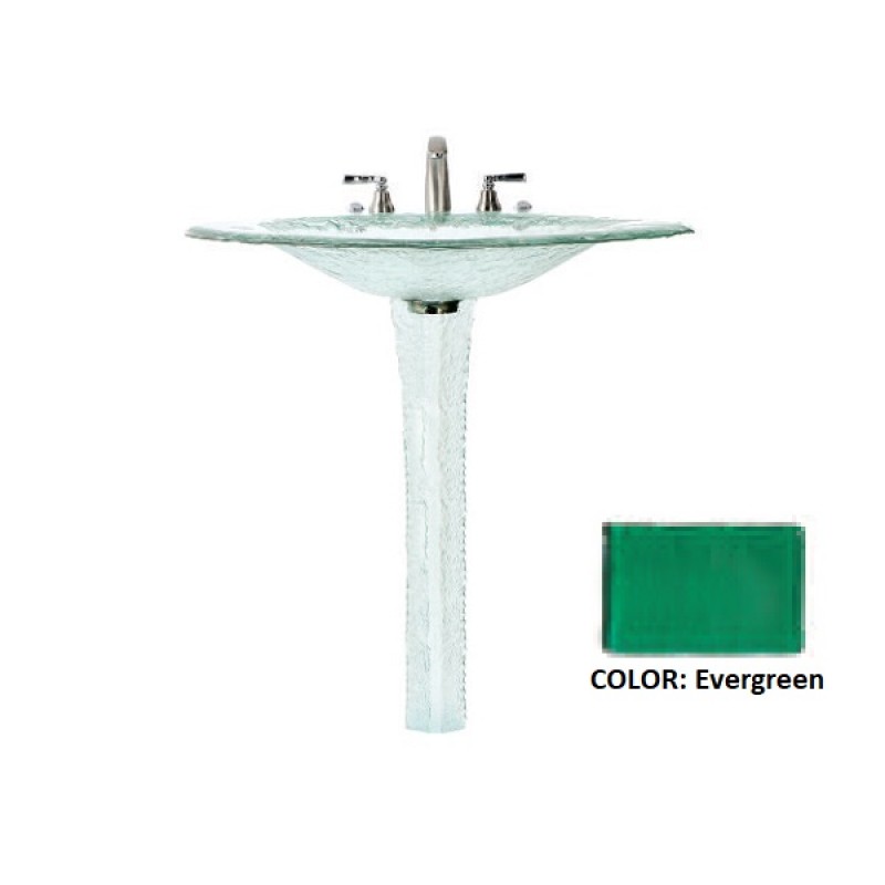 Large Glass Sink on Pedestal - Evergreen