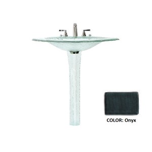 Large Glass Sink on Pedestal - Onyx
