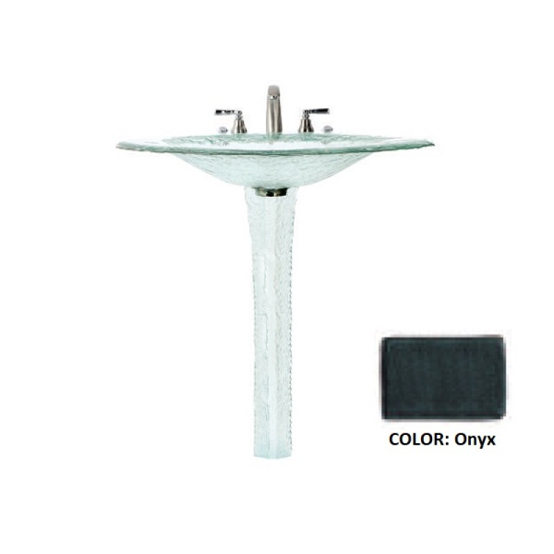 Large Glass Sink on Pedestal - Black