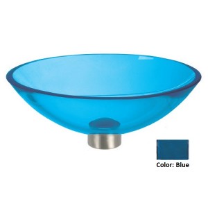 Ultra Translucent Oval Glass Vessel Sink - Blue