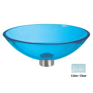 Ultra Translucent Oval Glass Vessel Sink - Clear