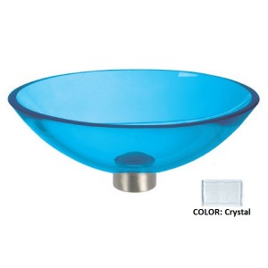 Ultra Translucent Oval Glass Vessel Sink - Crystal