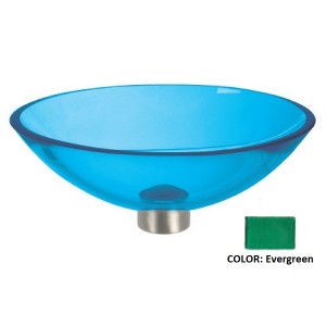 Ultra Translucent Oval Glass Vessel Sink - Evergre...