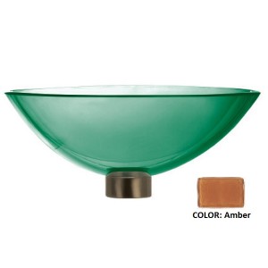 Ultra Translucent Round Glass Vessel Sink - Amber