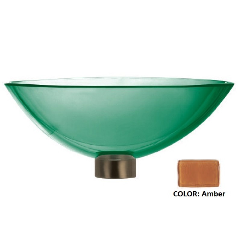 Ultra Translucent Round Glass Vessel Sink - Amber