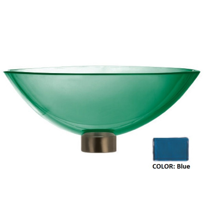 Ultra Translucent Round Glass Vessel Sink - Blue