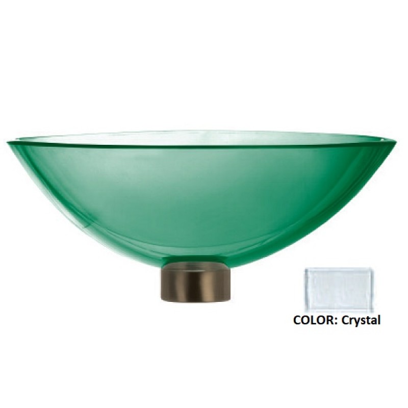 Ultra Translucent Round Glass Vessel Sink - Crystal