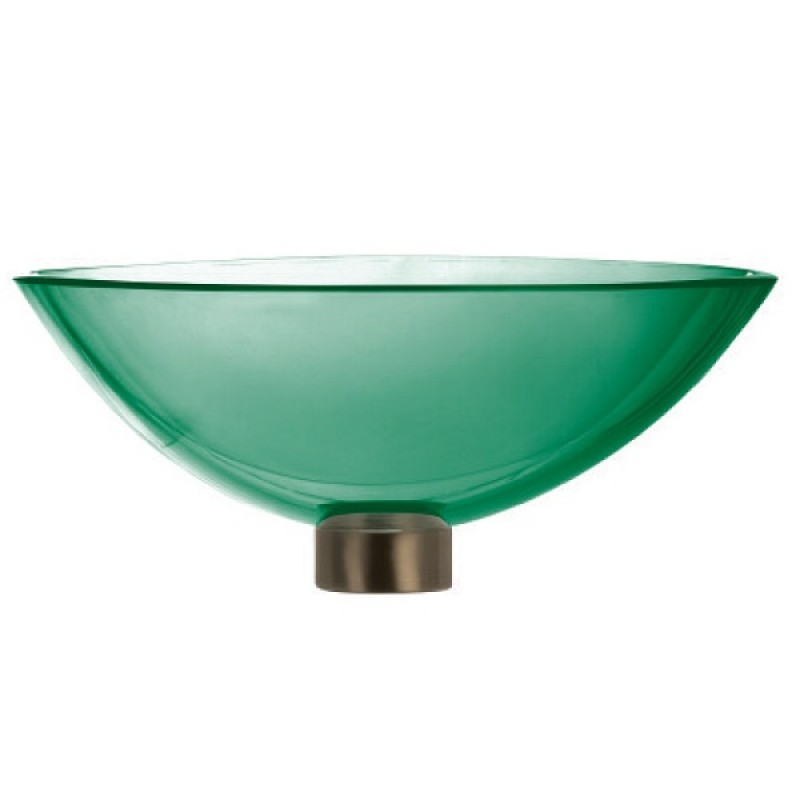 Ultra Translucent Round Glass Vessel Sink - Evergreen