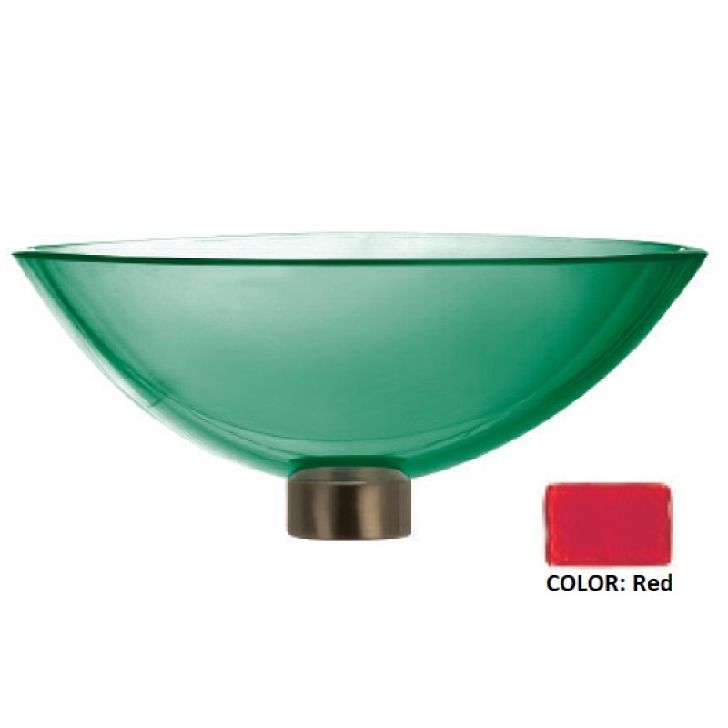 Ultra Translucent Round Glass Vessel Sink - Artistic Red