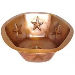 Star Design Hexagon Copper Bar Sink