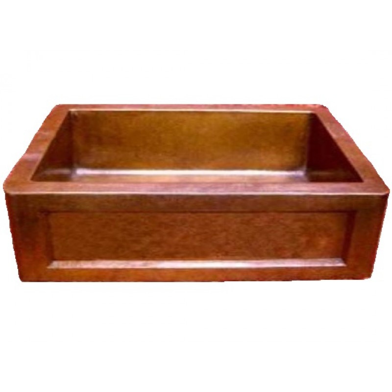 Copper Farmhouse Sink - Sunk Frame Apron, 30x22x9