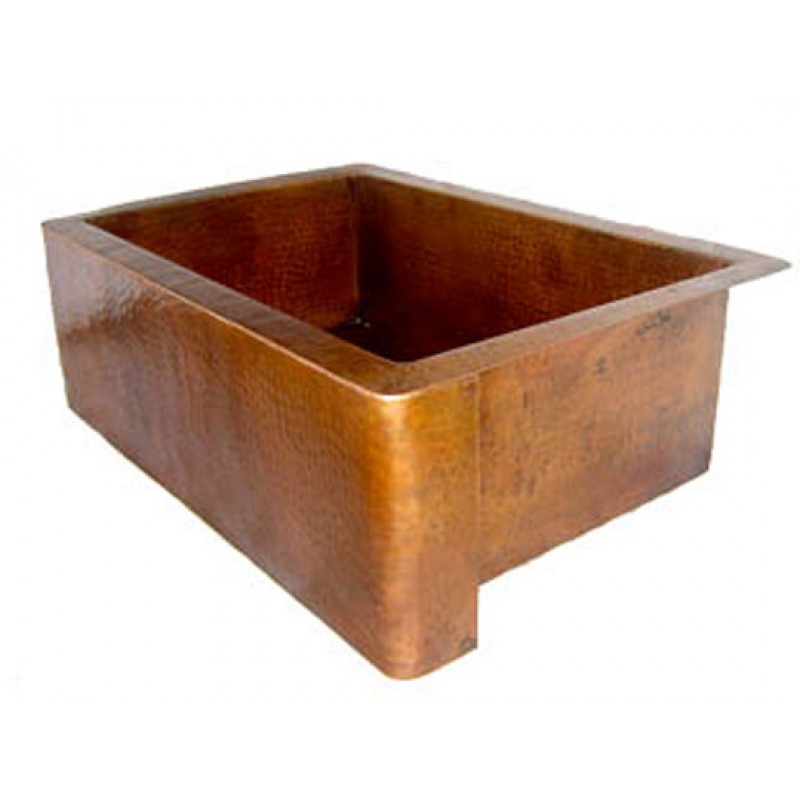 Copper Farmhouse Sink - Classic Apron, 33x22x9
