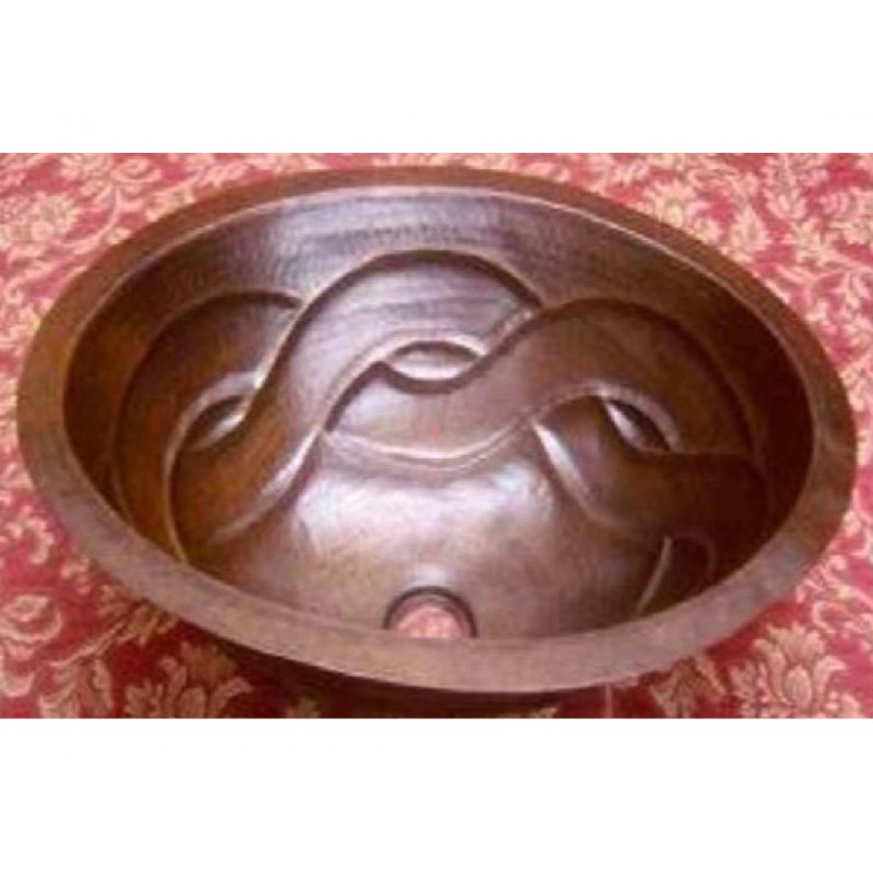 Entwine Design Oval Copper Sink, 19x14