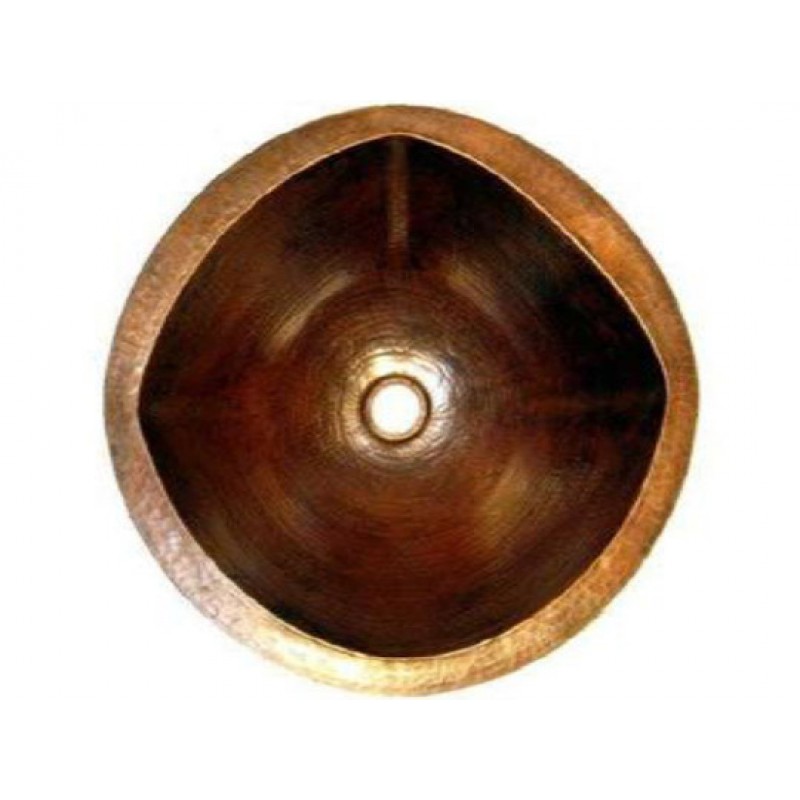 Triangular Design Round Copper Sink, 15x5.5
