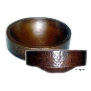 Classic Copper Vessel Sink With Apron, 15x5.5