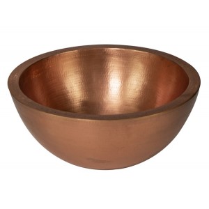 17" Round Double Wall Hammered Copper Bathroo...