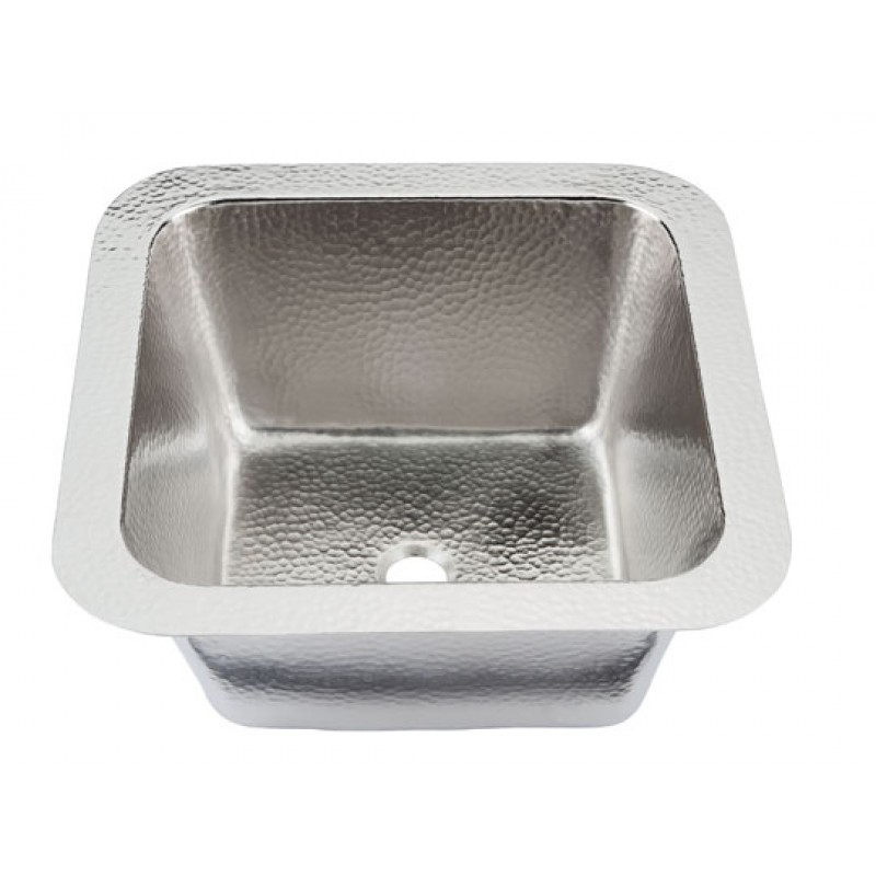 Hammered Nickel Picasso Bar/Prep Sink With Drain