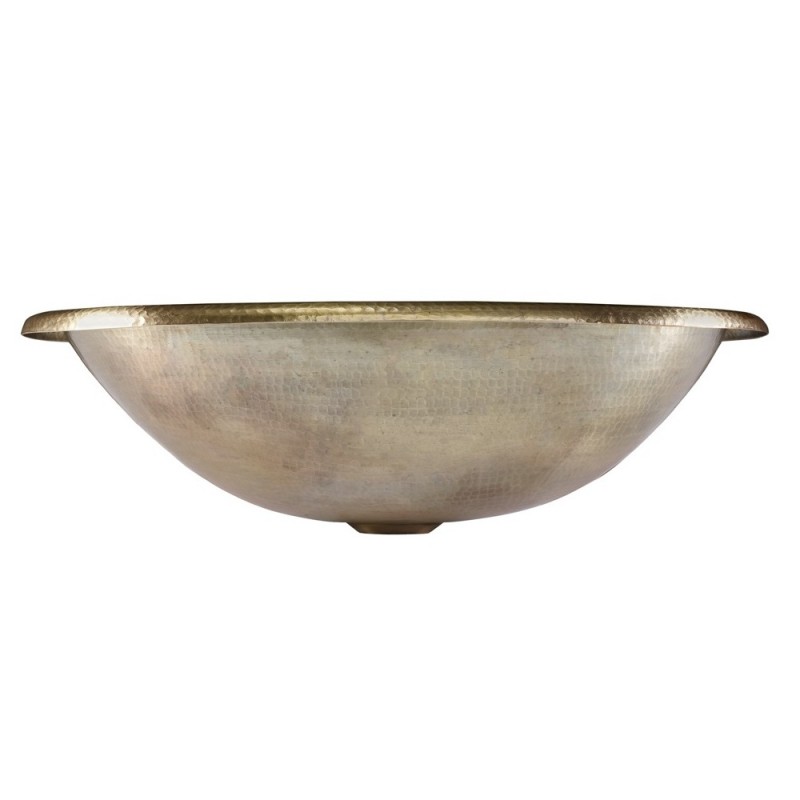 Huacana Bathroom Oval Undermount/Drop-In Sink, 19 x 14 in, Hammered Antique Satin Gold