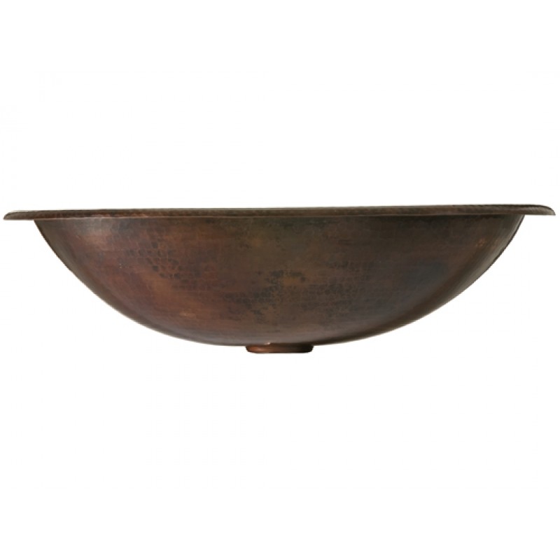 Copper Bathroom Sink - Matisse Oval Black With Drain