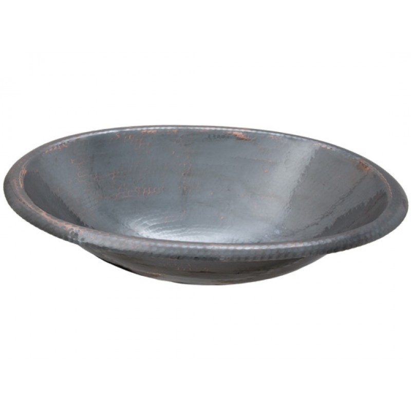 Matisse Black Nickel Oval Copper Sink With Drain