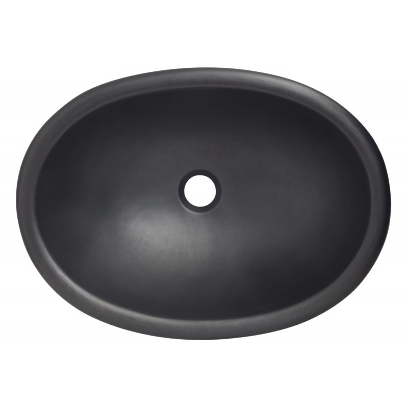 Huacana Bathroom Oval Undermount/Drop-In Sink, 19 x 14 in, Smooth Matte Black